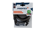 Zámek na kolo PROFEX 81613 s kombinací, délka 180 cm