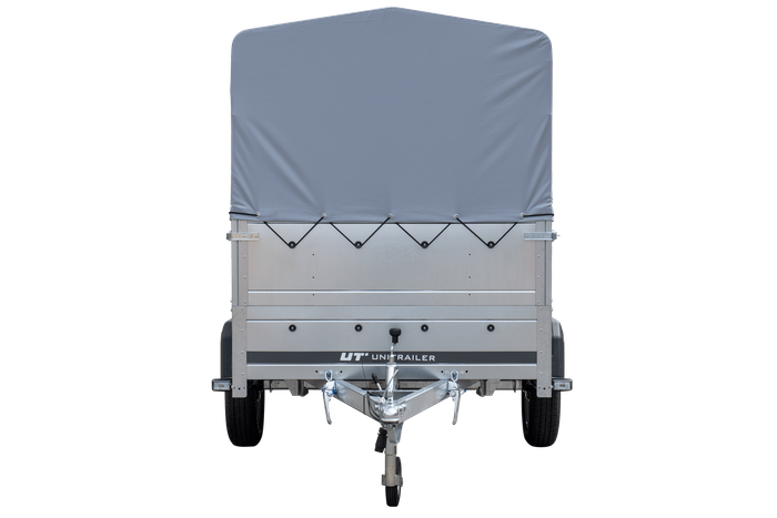 Přívěs za auto 230x125 UNITRAILER GARDEN 230 KIPP s bočnicemi BIS, rámem H-800 a šedým krytem