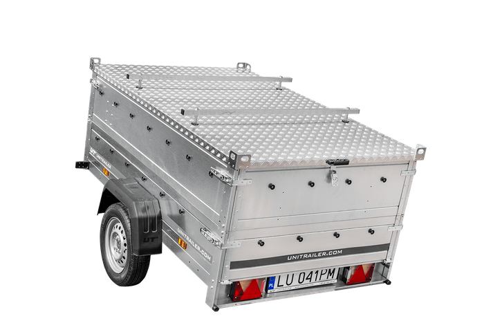 Lehký přívěs 200x125 UNITRAILER GARDEN 201 KIPP s bočnicemi BIS a hliníkovou plachtou