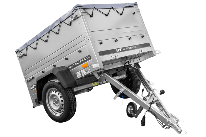 Přívěs Garden Trailer 150 KIPP s BIS bočnicemi, rámem H-0 a šedou plachtou