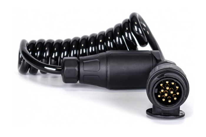 KAMAR E1384-A spirálový elektrický kabel 1,5 m 12V zástrčka/zásuvka 13PIN