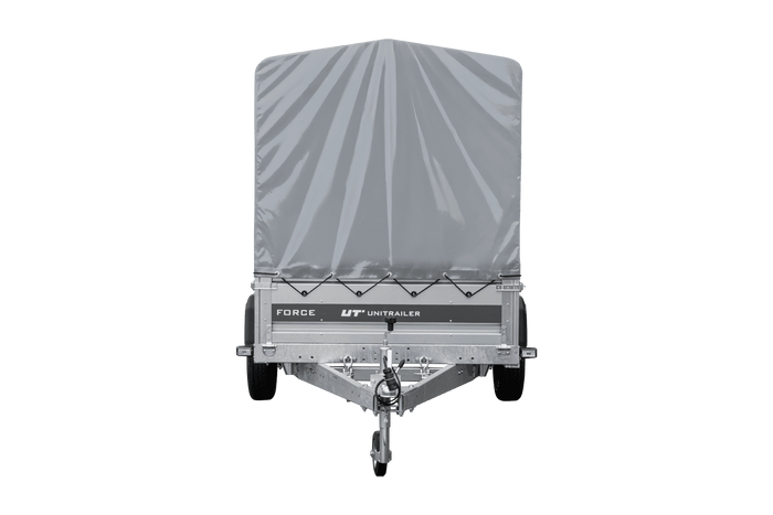 Jednonápravový přívěs na pružinách 264x125 UNITRAILER FORCE 264/R KIPP s rámem H-1100 a šedým krytem