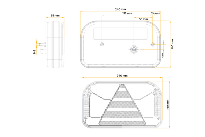 Zadní světlo FRISTOM FT-170 LED bajonet 6 funkcí vlevo