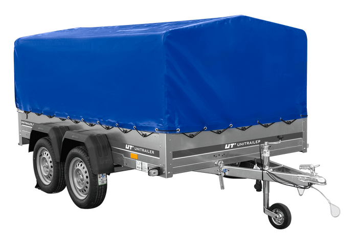 Dvounápravový přívěs 264x150 UNITRAILER GARDEN 265/2 KIPP s rámem H-800 a modrým krytem
