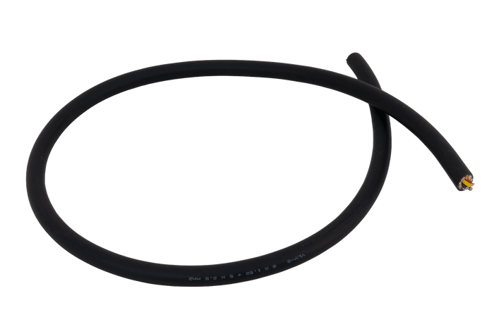 Elektrický kabel HYBSZ YLY-S 8x1,5+5x2,5 třináctižilový - 1m