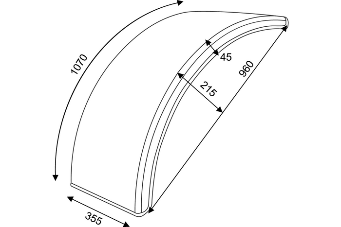 Sada dvou blatníků pro zemědělské stroje 16-24" podběhy kol DOMAR T10120 960/355mm