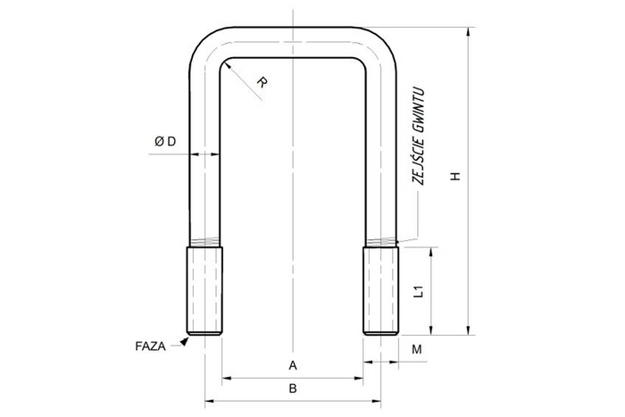 DROMET čtyřhranná svorka typ C M8 49/90 (1 1/2")