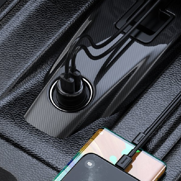 FM vysílač BASEUS T typu S-16 bluetooth 5.0 MP3 + autonabíječka 2x USB