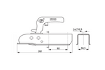 Kulové tažné zařízení STEELPRESS ZSK-1300H pro přívěs o hmotnosti 1300 kg s čtvercovou ojí 50 mm