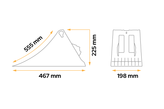 Zakládací klín LOKHEN v: 225 mm E53 / kompletní s držákem