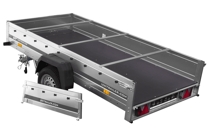 Lehký přívěs 264x125 UNITRAILER GARDEN 264 KIPP s rámem H-0 a modrým krytem