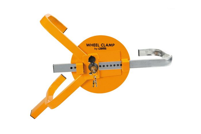 Univerzální zámek kola LAMPA WHEEL CLAMP pro kola o rozměru 13–18&quot;