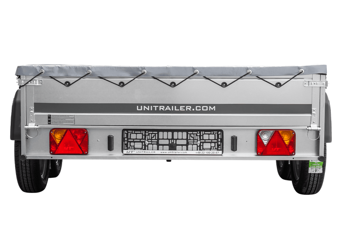 Přívěs za auto 264x150 UNITRAILER GARDEN 265/2 KIPP s rámem H-0 a šedou plachtou