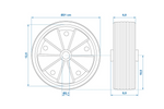 Náhradní kolo pro ProPlus 341549, plné gumové opěrné kolo 220x70mm