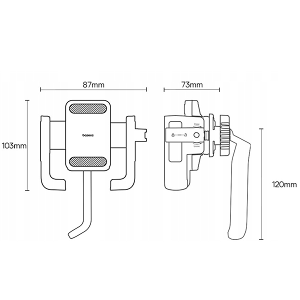 Univerzální držák telefonu do zrcátka na kolo/motocykl BASEUS GoTrip Series