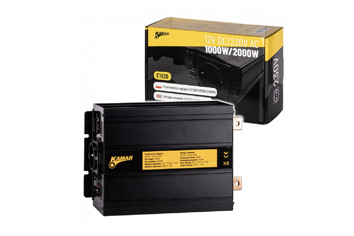 Měnič napětí 12V/230V (1000/2000W) KAMAR E1926