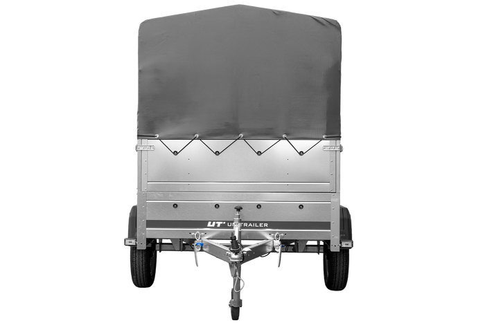 Přívěs za auto 200x125 UNITRAILER GARDEN 201 KIPP s bočnicemi BIS, rámem H-800 a šedým krytem