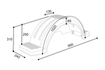 Blatník pro přívěs na loď 13" DOMAR D20422 podběh kola 950/240 mm