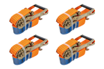 Sada čtyř oranžových přepravních pásů UNITRAILER 4m/50mm/5t s napínákem
