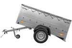 Lehký přívěs 200x125 UNITRAILER GARDEN 201 KIPP s bočnicemi BIS a šedou plachtou