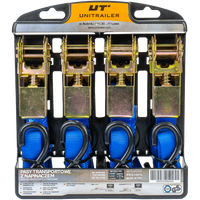 Sada čtyř upínacích pásů s napínákem UNITRAILER 4m/25mm/0,68t modrý