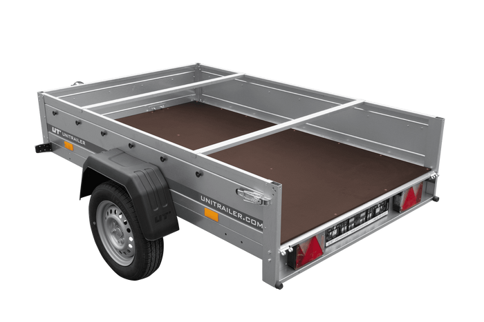 Přívěs za auto 200x125 UNITRAILER GARDEN 201 KIPP s rámem H-0 a šedým krytem