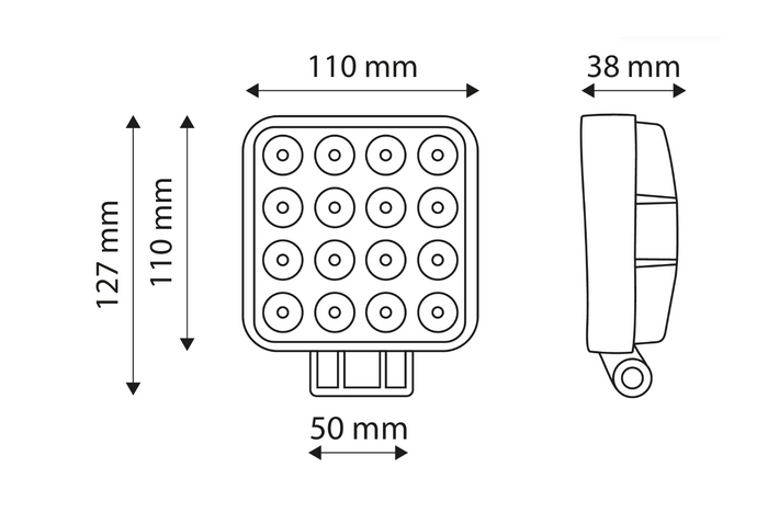 LED pracovní reflektorová svítilna TT TECHNOLOGY TT.13208M 16xLED 3400lm s magnetem