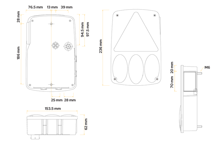 Zadní svítilna ASPÖCK Earpoint IV, 6 funkcí, levá