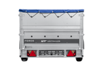 Lehký přívěs 264x125 UNITRAILER FORCE 264 KIPP s bočnicemi BIS, rámem H-0 a modrým krytem