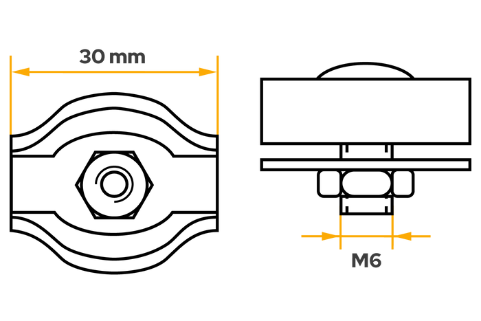 Jednosedlová lanová svorka DROMET ZLS1.6 6mm