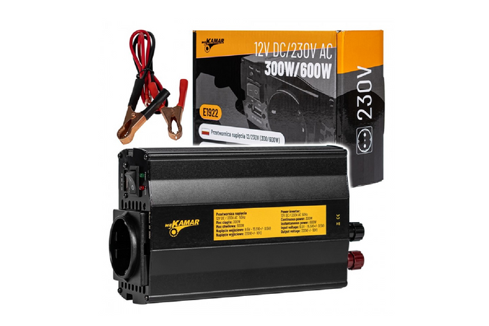 Měnič napětí 12V/230V (300/600W) KAMAR E1922