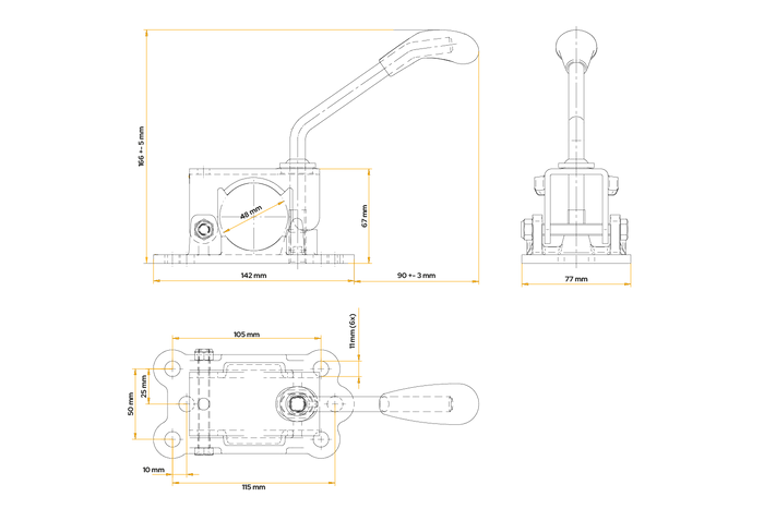 Svorka pro opěrné kolo KNOTT LBG48, litina, 48 mm