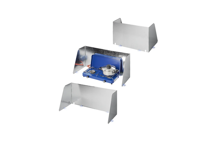 Skládací větrný štít ProPlus 370340V03 pro kempingové vařiče, hořáky 37-70 cm