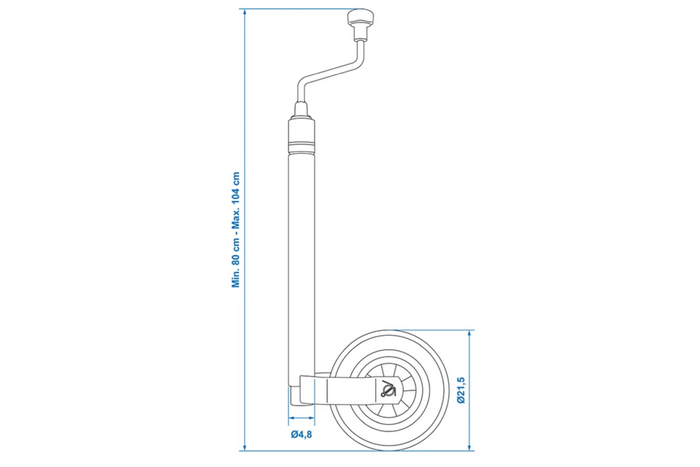 Oporné kolo ProPlus 341510 150 kg 48 mm 800-1040 mm se stupnicí