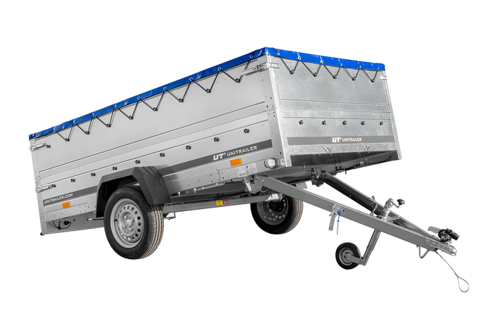 Přívěs Garden Trailer 265 KIPP s BIS bočnicemi, rámem H-0 a modrou plachtou