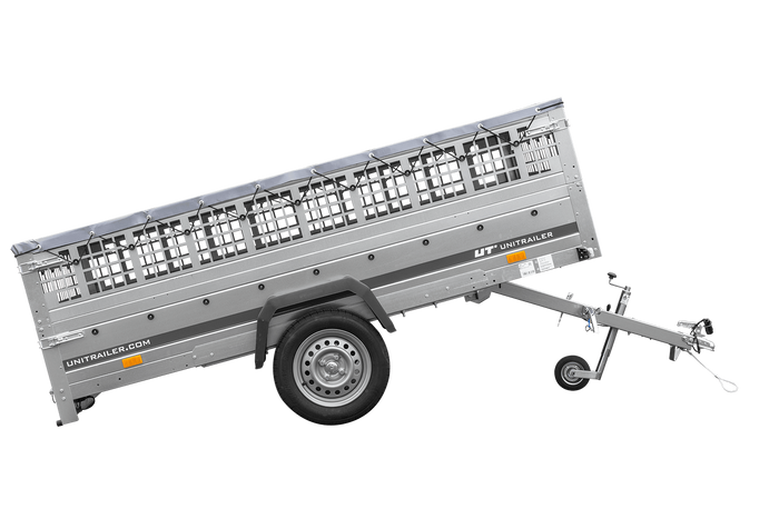 Lehký přívěs 264x150 UNITRAILER GARDEN 265 KIPP s pletivovými bočnicemi, rámem H-0 a šedým krytem