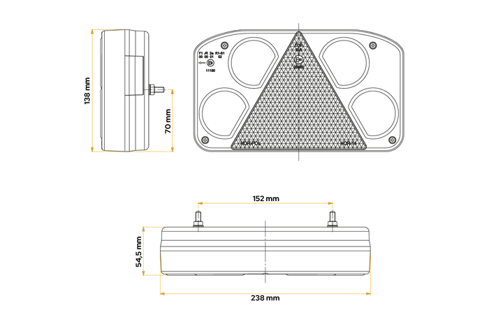 HORPOL LZD845 LED zadní světlo 6 funkcí vlevo