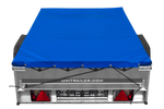 Přívěs za auto na pružinách 200x125 UNITRAILER GARDEN 201/R KIPP s rámem H-0 a modrým krytem