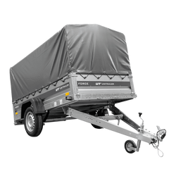 Přívěs za auto na pružinách 230x125 UNITRAILER FORCE 230/R KIPP s rámem H-800 a šedým krytem