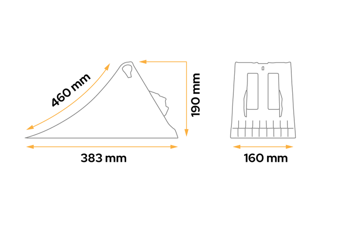 Klín na kola LOKHEN v: 193 mm G46 / sada s rukojetí