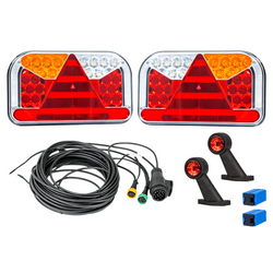 Sada světel: FRISTOM FT-170 LED zadní světla + FRISTOM FT-009 LED obrysová světla + MANTES 7m 13pinový svazek