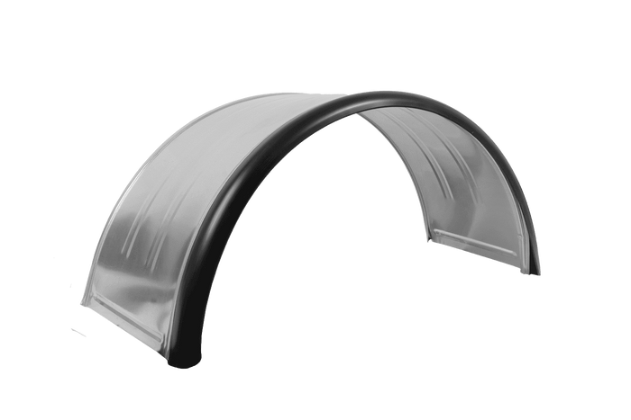 Dvojitý blatník pro přívěs 15-16" DOMAR DK7120 podběh kola 880/400 mm kovový s gumovým okrajem
