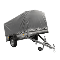 Jednonápravový přívěs s hliníkovými bočnicemi 230x125 Unitrailer Garden 230 KIPP ALU s rámem H-800 a šedým krytem