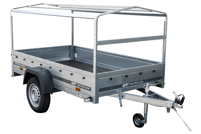 Lehký přívěs 230x125 UNITRAILER GARDEN 230 KIPP s rámem H-800 a modrým krytem