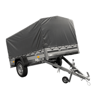 Jednonápravový přívěs s hliníkovými bočnicemi 230x125 Unitrailer Garden 230 KIPP ALU s rámem H-800 a šedým krytem