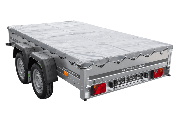 Přívěs za auto 264x150 UNITRAILER GARDEN 265/2 KIPP s rámem H-0 a šedou plachtou