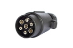 7-pólová zásuvka Aspock z PVC s 2 x 6 mm průchodkou