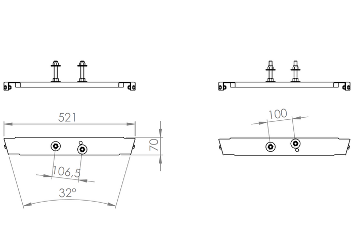 Držák pro montáž rezervního kola na oj přívěsu UNITRAILER
