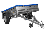 Přívěs za auto na pružinách 200x125 UNITRAILER GARDEN 201/R KIPP s rámem H-0 a modrým krytem