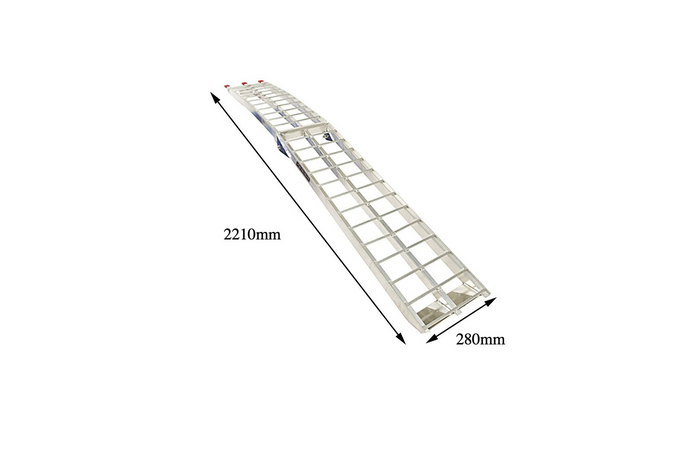 Skládací hliníková rampa UNITRAILER ALR002 pro přívěs 221 cm 340 kg s popruhem